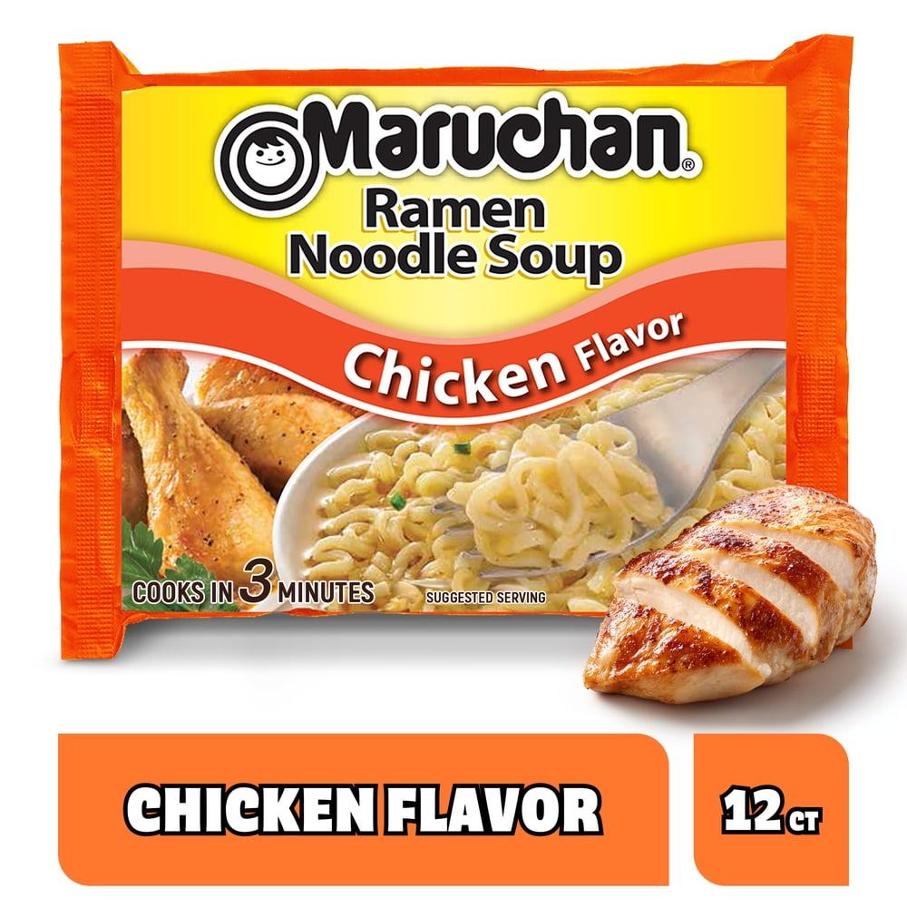Maruchan Ramen Noodle Soup, Chicken Flavor Instant Noodles, 3 oz, pack of 12