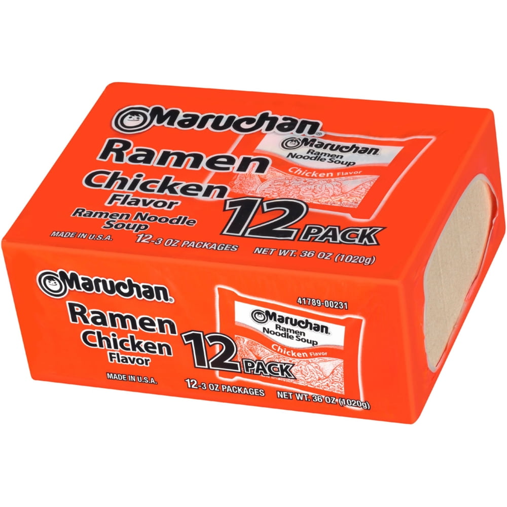 Maruchan Ramen Noodle Soup, Chicken Flavor Instant Noodles, 3 oz, pack of 12