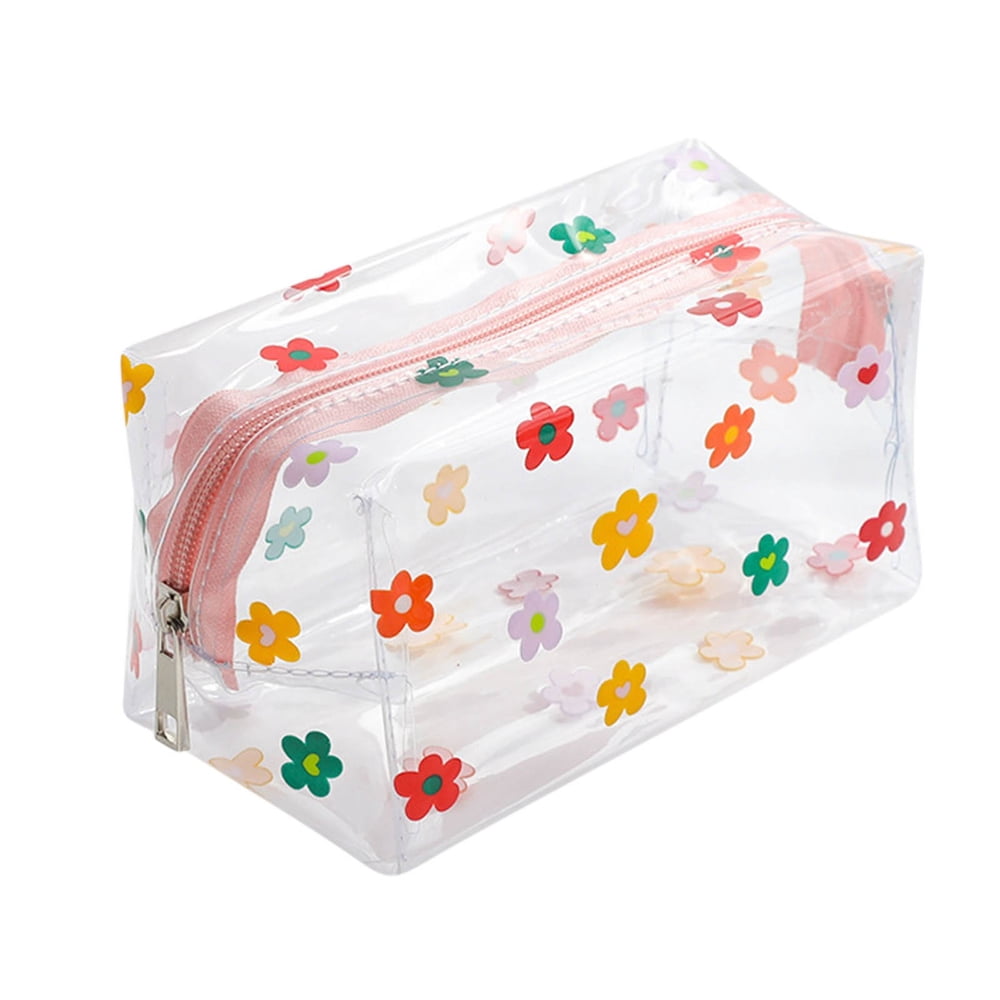 Travel Toiletry Bagfor Women,Clear Makeup Bag Clear Cosmetic Bag Small Toiletry Bag with Zipper Double Sided Travel Makeup Bag for Women Waterproof Clear Toiletry Bag(A)