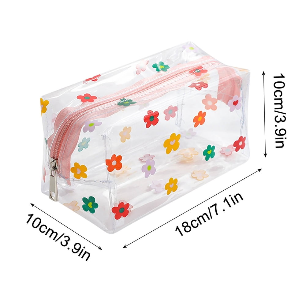 Travel Toiletry Bagfor Women,Clear Makeup Bag Clear Cosmetic Bag Small Toiletry Bag with Zipper Double Sided Travel Makeup Bag for Women Waterproof Clear Toiletry Bag(A)