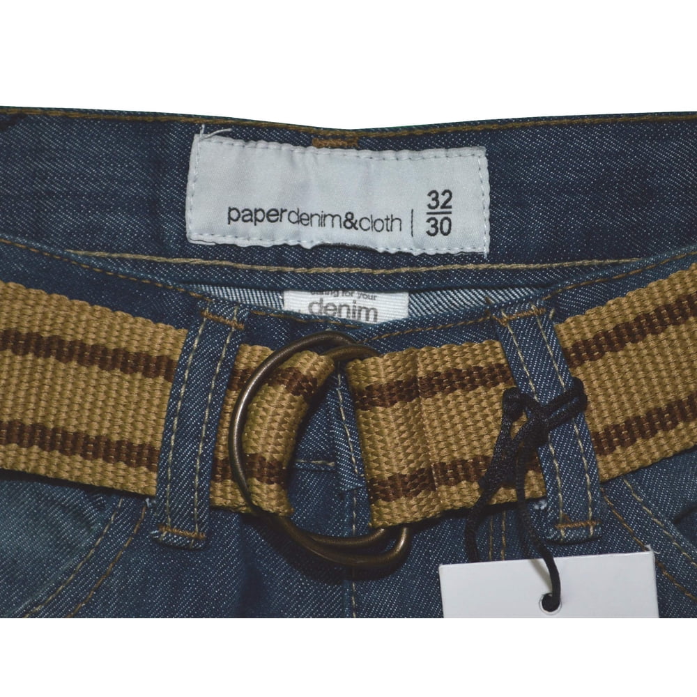 PD&C Men’s BELTED Slim Tapered Denim Jeans – Slim Tapered (Searle Dark Wash, 30W x 32L)