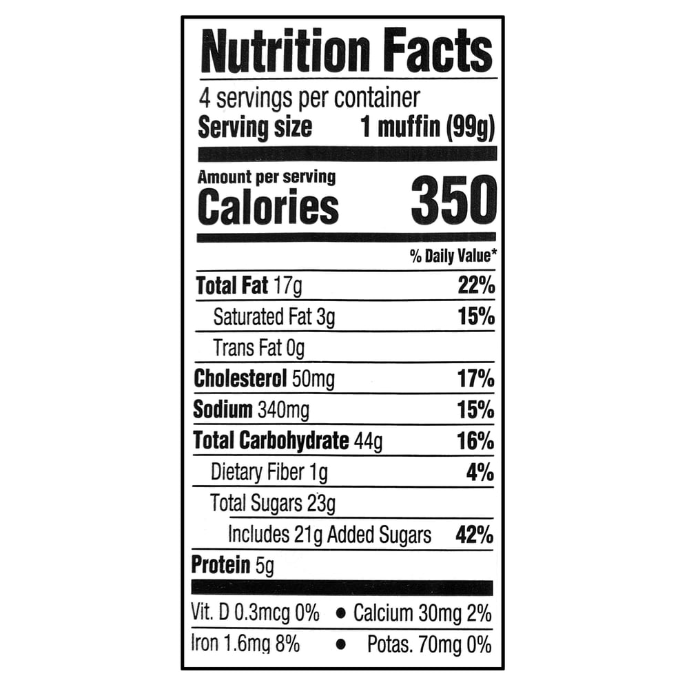 Marketside Baked Blueberry Streusel Muffins, Soft & Moist, 14 oz, 4 pack