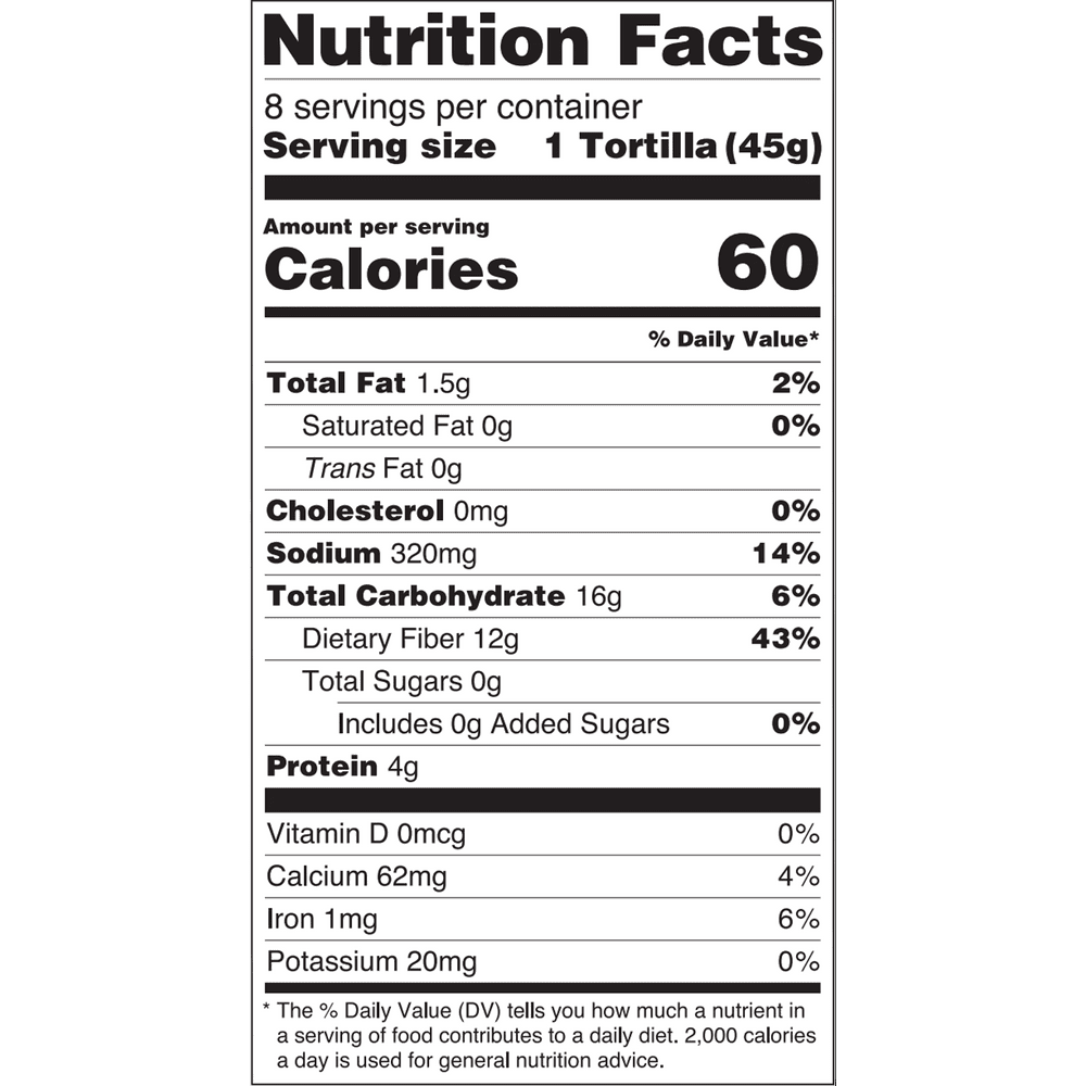 Olé Mexican Foods Xtreme Wellness High Fiber Keto Certified Flour Tortilla Wraps, 12.7 oz, 8 Count