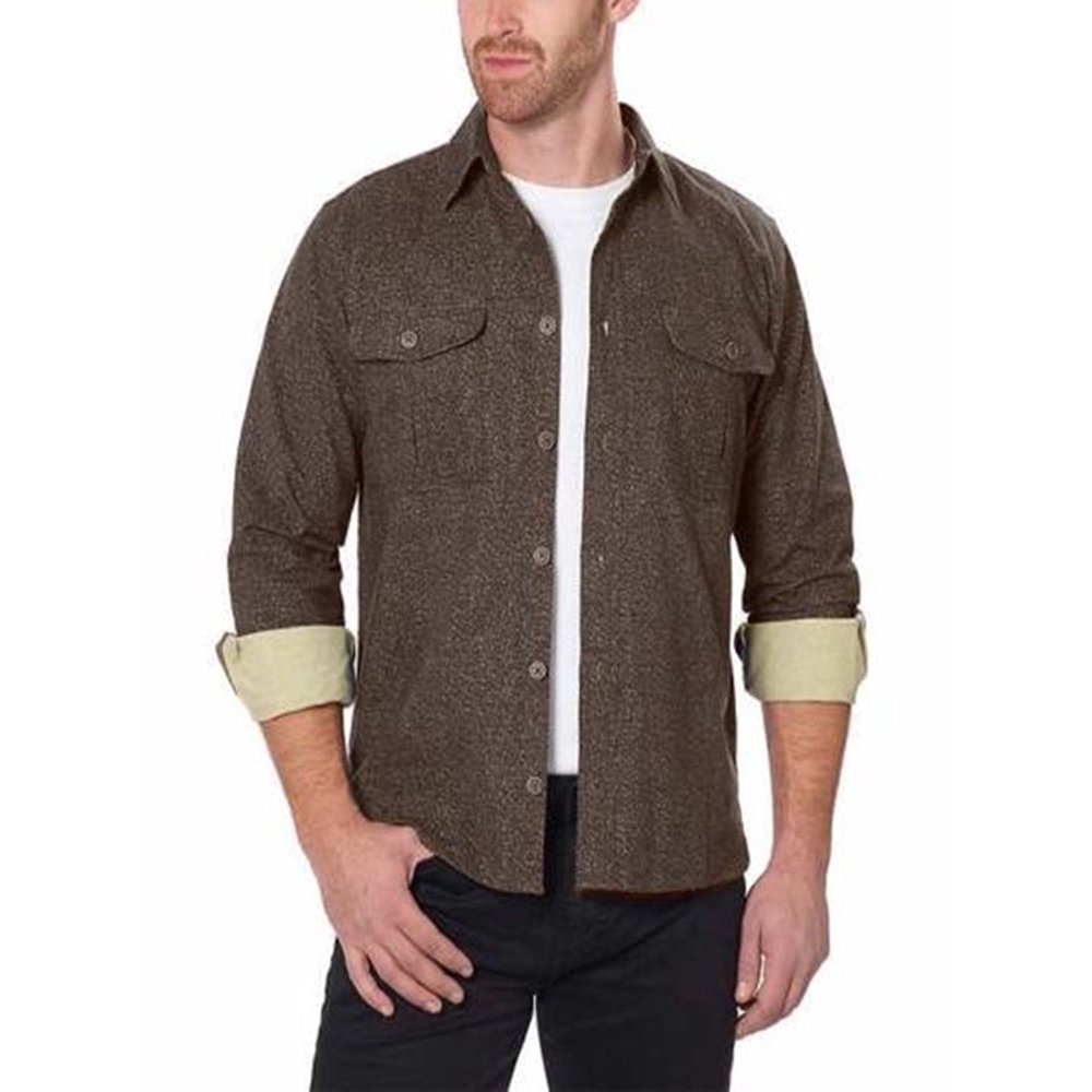 Men’s Chamois Flannel Shirt, Brown, Large